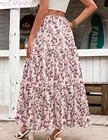 Hotouch Rock Lang Damen Sommer Hohe Taille Skirt Z-Blumen-A XXL – Ansicht 4