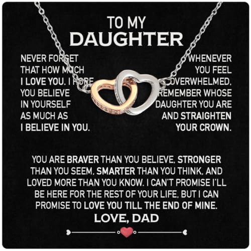 Larvincy To My Daughter Necklace From Dad With Heartfelt Message & Elegant Box Gifts For Daughter From Father Beautiful Jewelry Gift From Love Daddy On Graduation Birthday Wedding Valentines Day