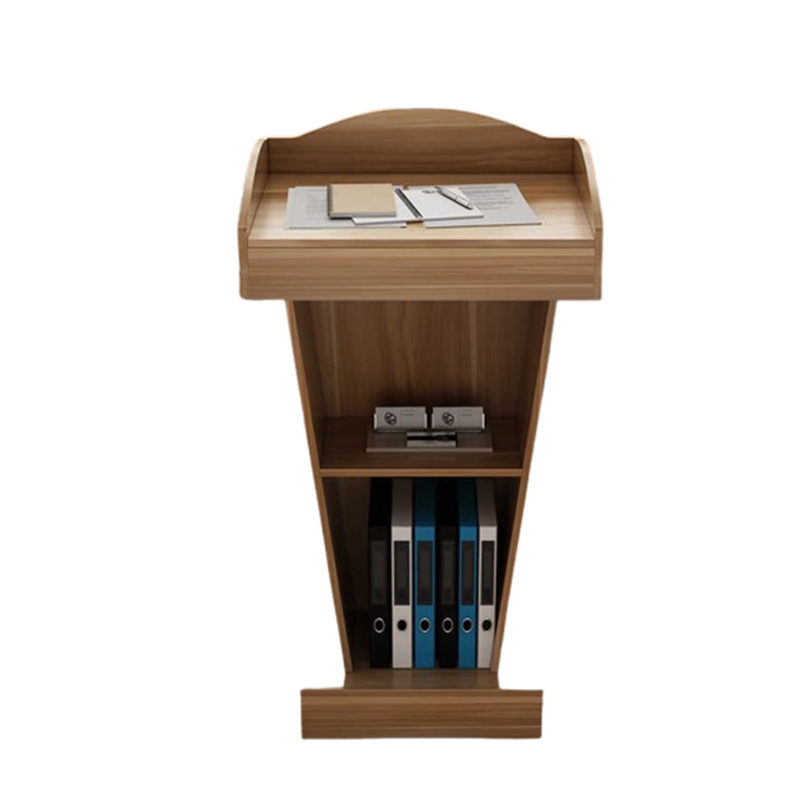 Scrivania portatile per insegnanti con doppio spazio per riporre oggetti, ideale per scuole, sale conferenze, chiese e biblioteche
