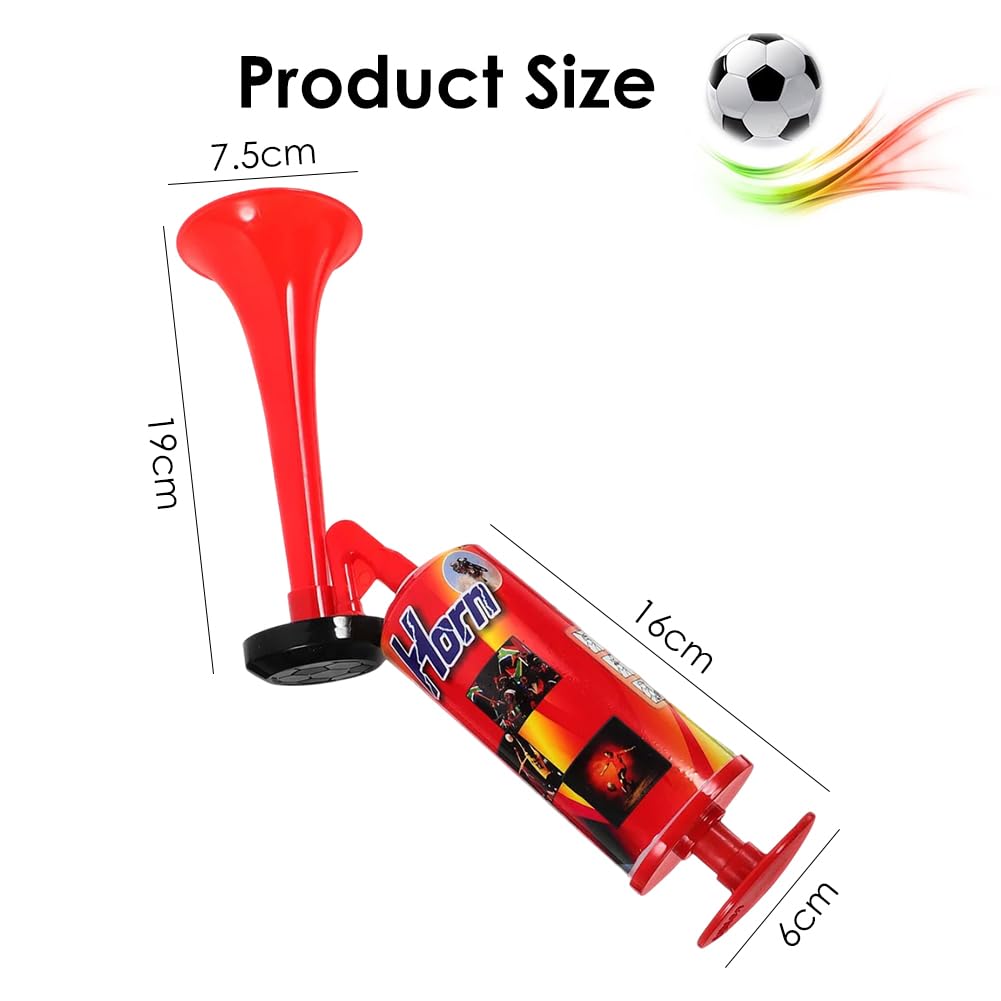 Cerioll Bocina De Aire De Mano, Bocina De Aire Fuerte para Fútbol, Trompeta De Estadio, Sonido Fuerte, Portátil, para Partidos De Fútbol Y Otros Eventos Deportivos, Rojo