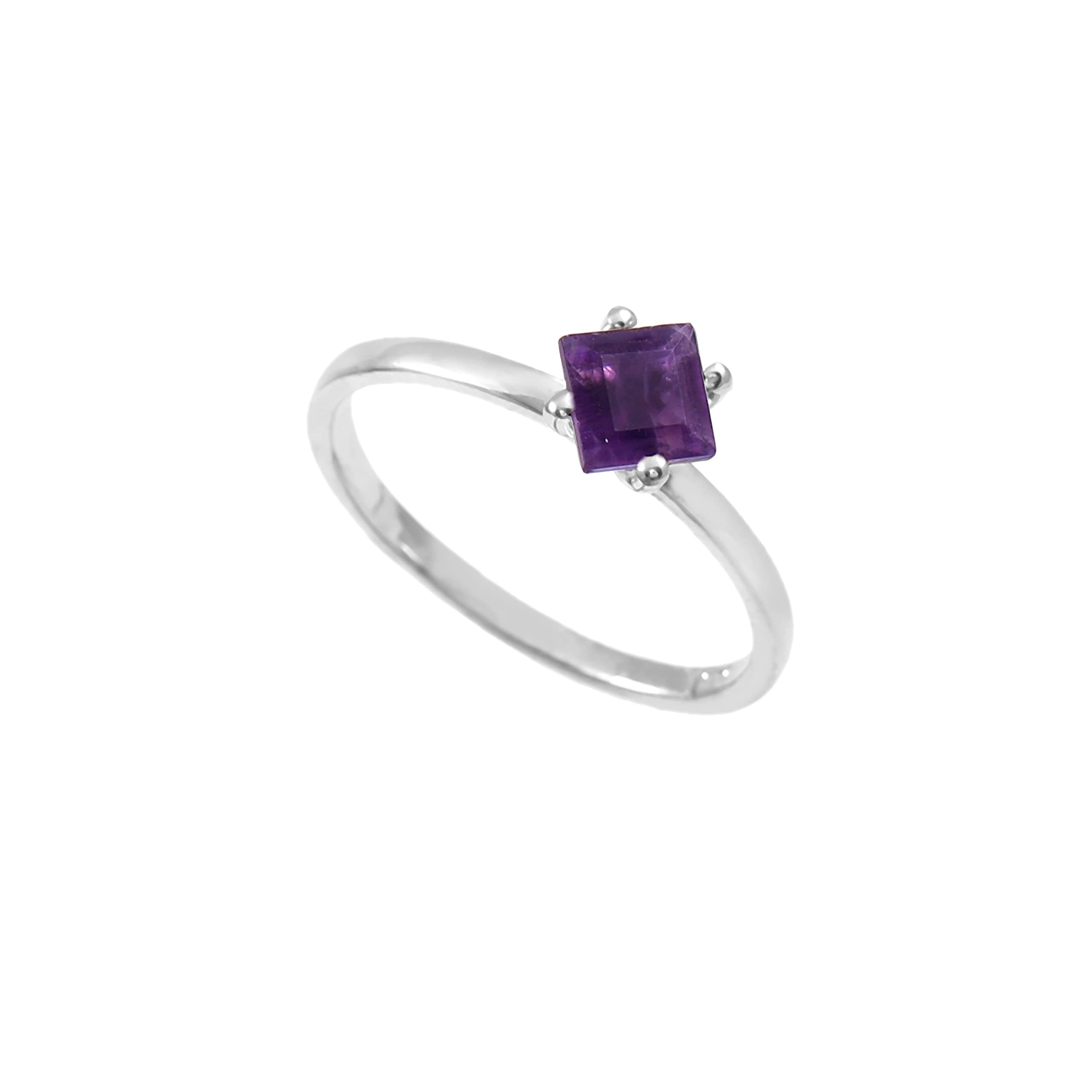 Bague améthyste naturelle AAA et argent 925 facetté d'exception - 4