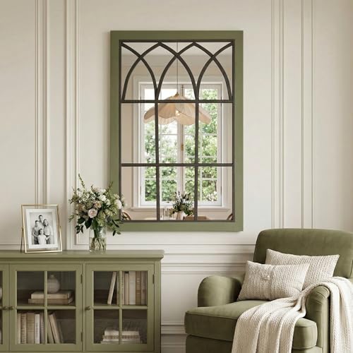 Retro Green Window Wall Mirror