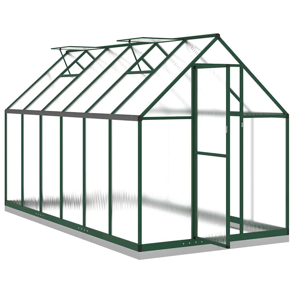 Serra da giardino, casetta per pomodori con telaio di fondazione, in alluminio e policarbonato, 334 x 169 x 202 cm, 5,64 m², per verdure, erbe, svernamento