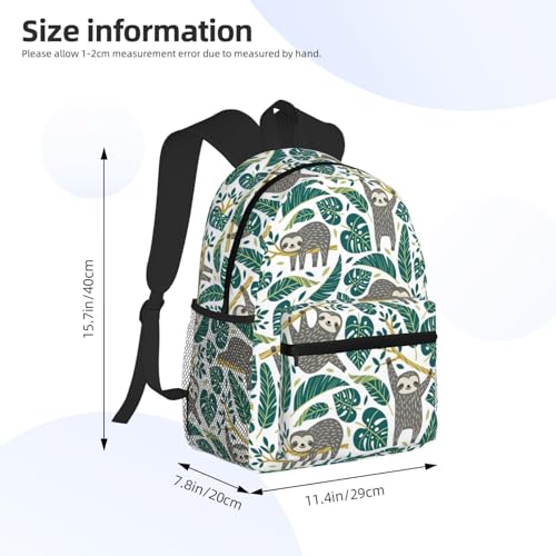 BREAUX Adorable Sloth Print Lightweight And Comfortable Duffel Bag, Casual Daypack, Multipurpose Backpack4