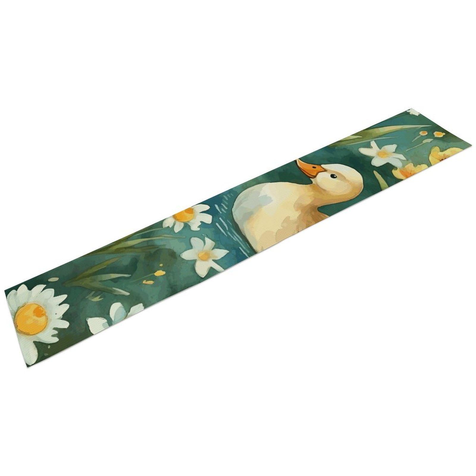 Hand Drawn Duck Table Runner Long Linen Table Runners Farmhouse Rustic Table Runner Seasonal Kitchen Dining Table Decoration for Home Party Decor 13 X 72 Inch