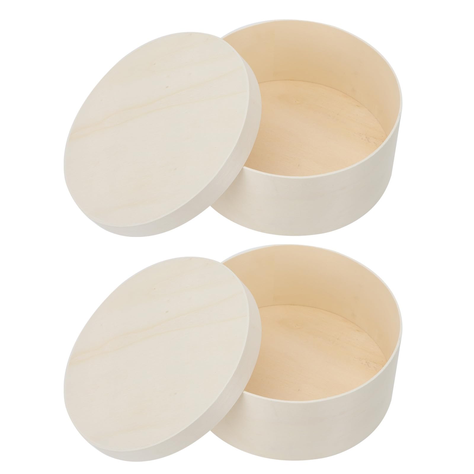 Caja de Madera Redonda para Tarta de Queso, Caja de Embalaje para Postres y Tartas de Mousse, Biodegradable, 2 Unidades