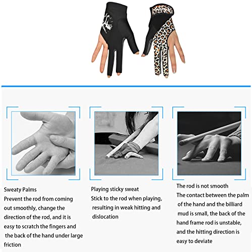 Poibwbun Billiard Glove,3 Finger Billiards Gloves For Man Woman, Pool Cue Gloves,Snooker Playerss Gloves,Durable Breathable Anti-Skid,Wear On The Right Or Left Hand (M) #TOP1