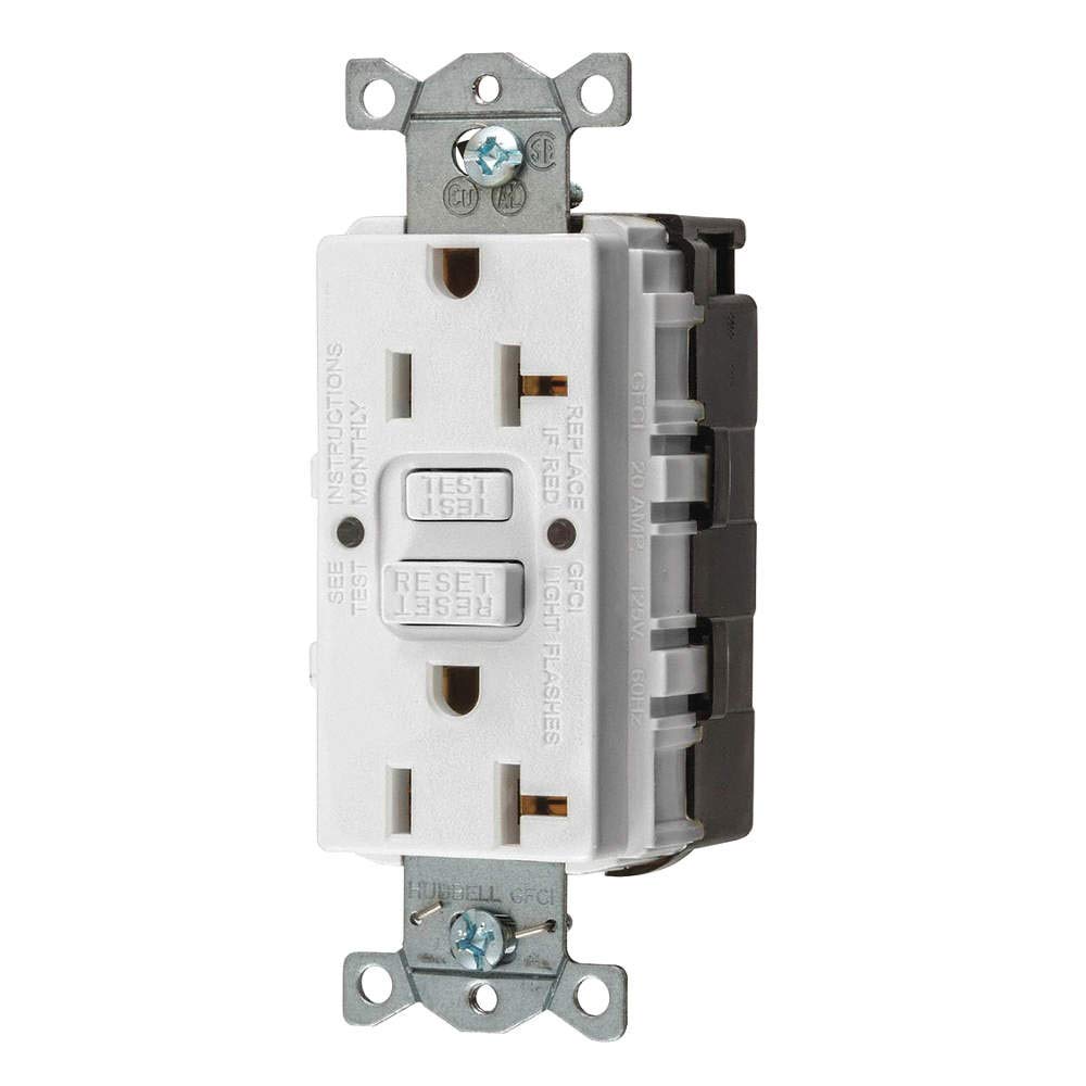 Amazon.com: Straight Blade Devices, SNAP-Connect, AUTOGUARD, Self Test,  GFCI Receptacle, 20A 125V, 2-Pole 3-Wire Grounding, 5-20R, White :  Appliances