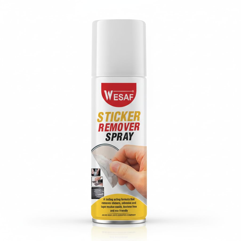 WESAF Sticker Remover Spray| Remove Stubborn Stickers, Remove Gum Glue Stickers, Labels & Adhesive | Safe for use on Glass, Metal, Plastic & Wood Adhesive Remover Spray 250G-image-31