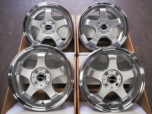Amazon.co.jp: ホイール 4本セット 15インチ 5.5J +45 4H100 シルバー 