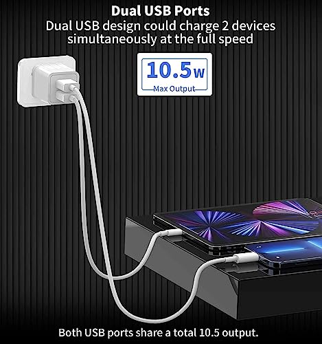 Tiavalmax USB CHARGER 0414 Wall Charger, Tiavalmax 4-Pack 2.1A Dual Port Usb Cube Power Adapter Charger Plug Block Charging Box Brick thumb #4
