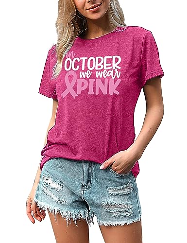 Breast Cancer Shirt Women Hope Pink Ribbon Tshirt Cancer Awareness Leopard Tee Tops4