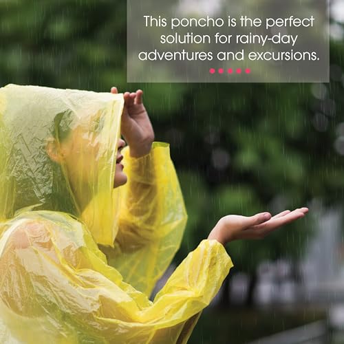Better Office Products Disposable Yellow Rain Ponchos with Hood for Adults (Thicker Gauge), Emergency Ponchos, Lightweight2