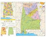 Nystrom Alabama Wall Map – Large 54" x 65" Political Map with County Lines, Cities & Highways – Ideal for Classrooms, Offices & Homeschool