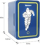 Michelin Mini Fridge - Refrigerator for Bedroom Office, Portable Table Top Beverage Cooler, 12V 110V Refrigerador For Drinks, Soda, Wines, Use In Car, Dorm, Outdoor, Patio, 8 Can