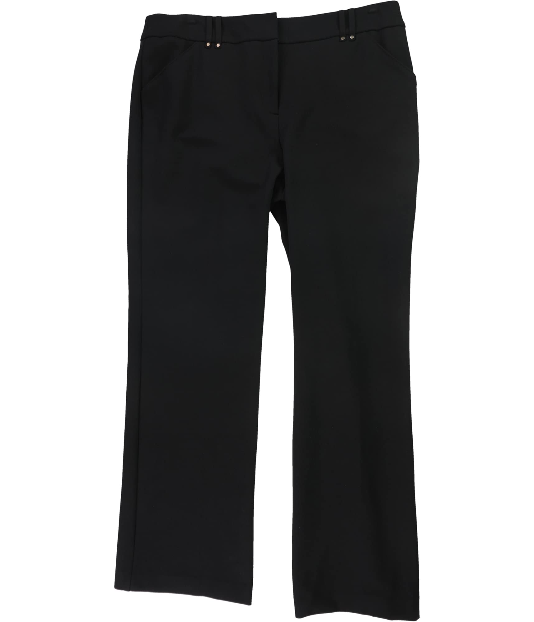 Alfani Womens Solid Casual Trouser Pants Black 2
