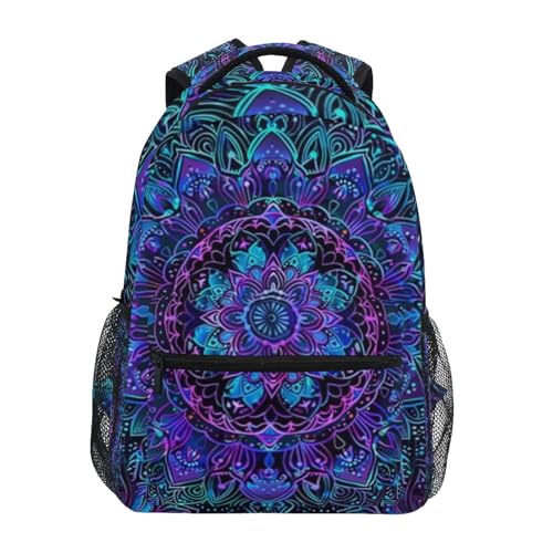 Boho Mandala Flower Laptop Backpack for Women Men, Personalized College Bookbag Travel Bag Casual Daypack back packs