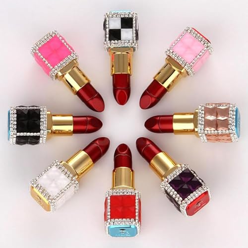 Encendedor portátil metálico recargable con diseño de lápiz labial miniatura 6