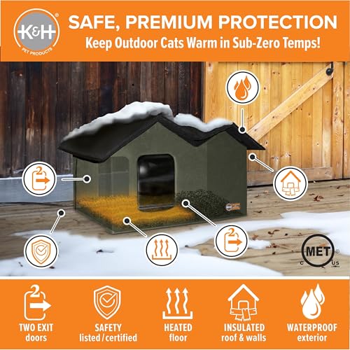 K&H Pet Products 100213436 Heated Outdoor Cat House Extra-Wide Winter Shelter thumb #1