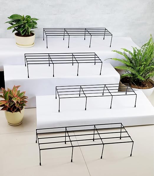 Anti Rust Metal Plant Stand for balcony (Set of 4 Black) | Planter stand for living room - 24 inches | Pot stand for outdoor & Indoor plants (B0D9YYM65K) Amazon Price History, Amazon Price Tracker