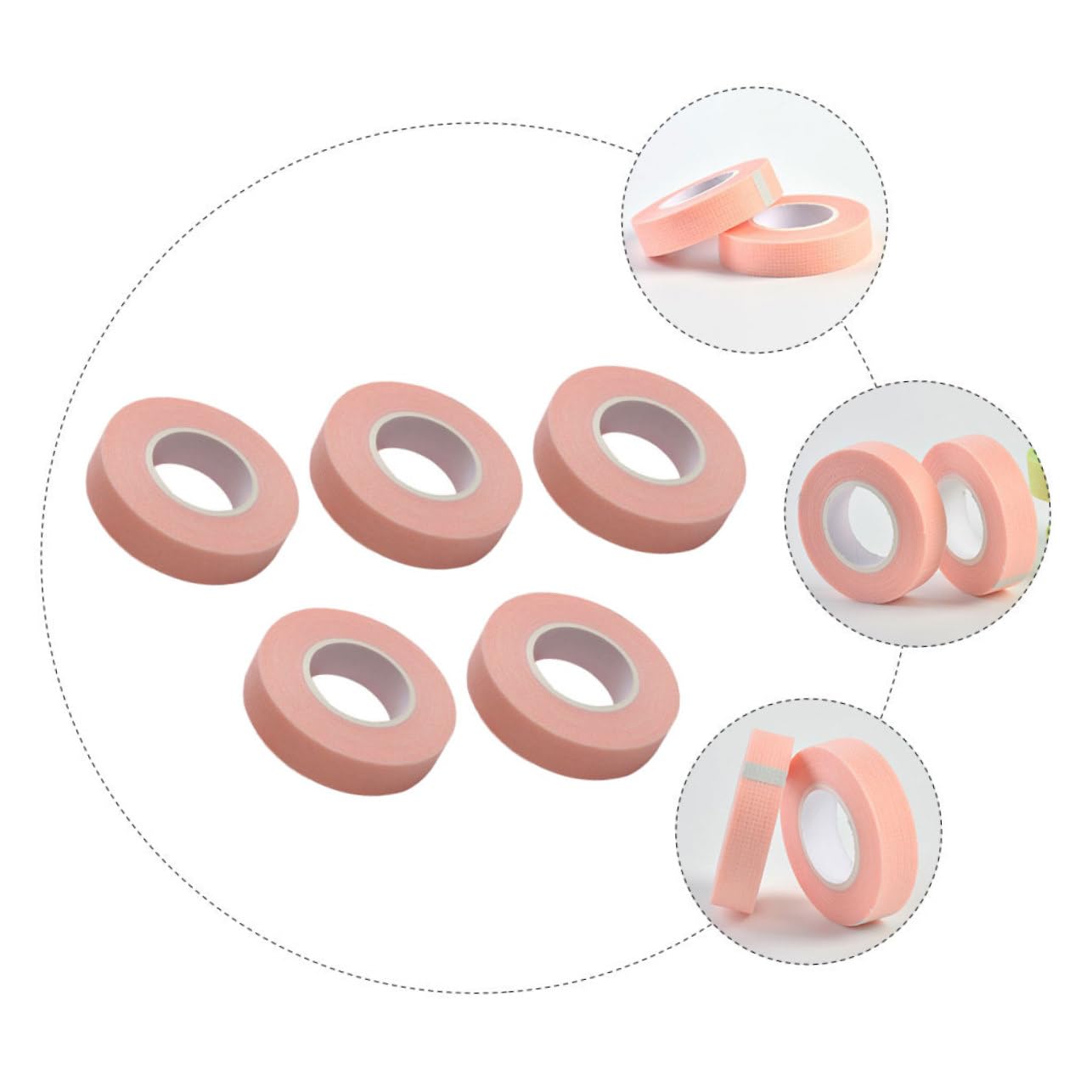 Vaguelly 5 Rolls Eyelash Extension Tape Sensitive Breathable Non Woven False Lash Adhesive for Under Eye Protection Soft Easy to Tear Moderate Viscosity for Grafting and Application