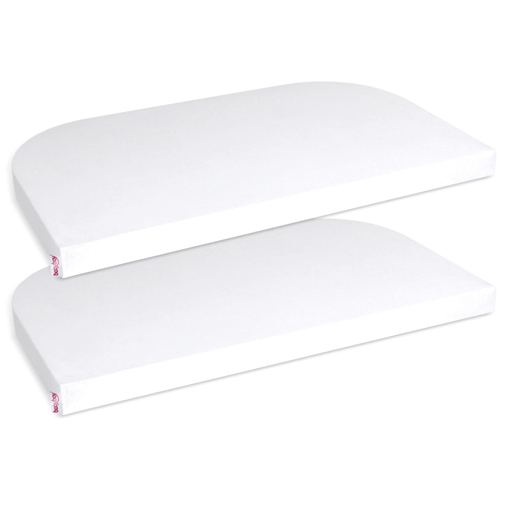 babybay Jersey Fitted Sheet Double Pack Suitable for Boxspring XXL Model White
