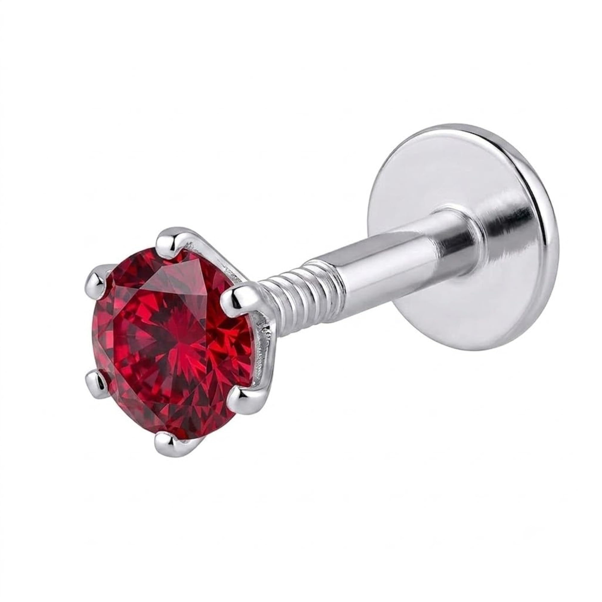 Women's 925 Sterling Silver Solitaire CZ Nose Pin, Elegant Design