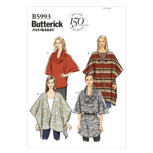 Butterick Patterns B5993 Misses' Wrap Sewing Template, Top and Tunic, Size Y