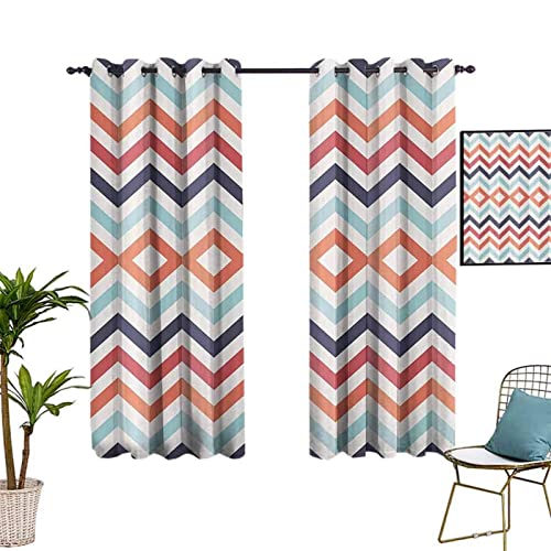 Geometric Zig Zag Blackout Curtains, 2 Panels, 72