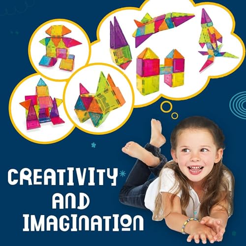 Image of 75mm Big Size Magnetic Building Tiles Construction Set, STEM Educational Learning Toy, Creative Magnetic Building Blocks for Kids, Boys & Girls, Multicolor (Pack of 26)