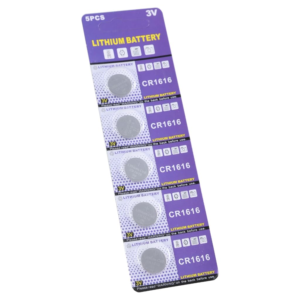5 batterie a bottone CR1616 da 3 V al litio per orologi e sensori di temperatura