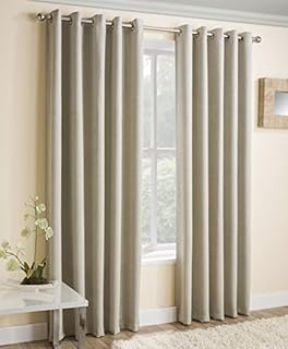 Enhanced Living - Vogue Cream, Eyelet Curtain, Dimout, Thermal, Blockout Curtain (Width - 90" (229cm) x Drop - 90" (229cm))
