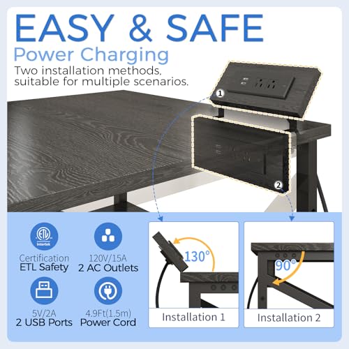 Image of METYERRY 24 inchx23.6 inch Large Printer Stand with Power Outlet, 3 Tier Cart