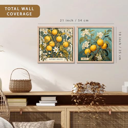 Image of kotart Nature beauty wall art for wall hanging, Wall poster with glass frame for home decor /wall decor, living room, bad room, office - Set of 2 Multicolor paintings (10x10 inch, C)