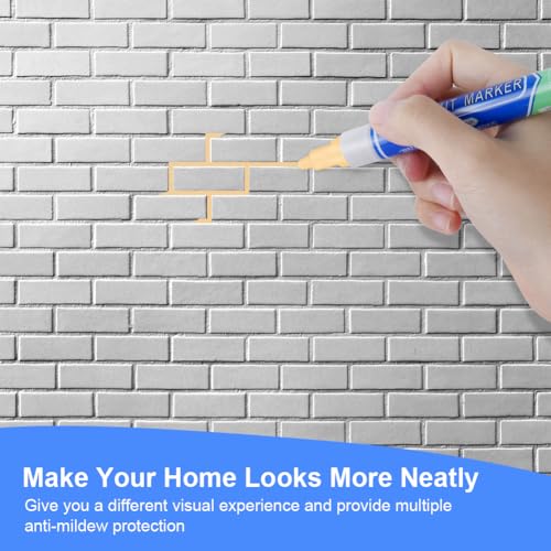 Flintronic Fugenstift, Fugen zur einfachen Anwendung, Fugenstift Fugenmörtel mit Ersatzspitze, Fugenstift in tönt zementäre Fugen ein, Fugen Reparatur Marker für Fliesen(6 Stück- Creme farben)