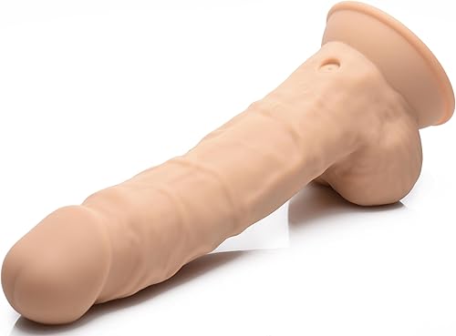 Miniatura 3 de Silexpan - Consolador vibrador de silicona hipoalergénica con bolas de 9 pulgadas, tamaño mediano