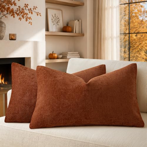 Image of a moment Fall Decorative Throw Pillow Covers Pack of 2,12x20 Inch Rust