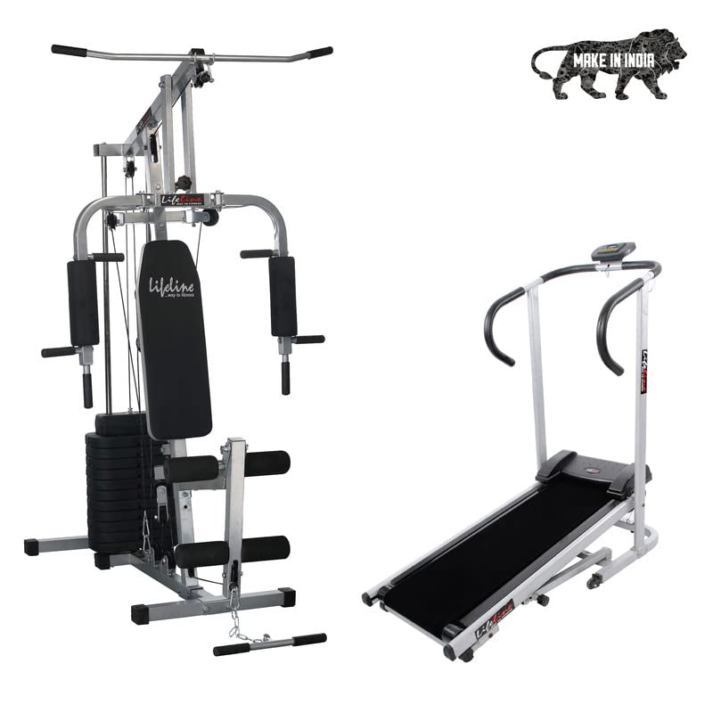 Lifeline Fitness HG-002 Multi Home Gym Combo with LT-201 Manual Treadmill for Home Gym Exercise with Cardio Weight Loss , 2 Level Inclination, Free Installation Assistance (B09WZHYCN6) Amazon Price History, Amazon Price Tracker
