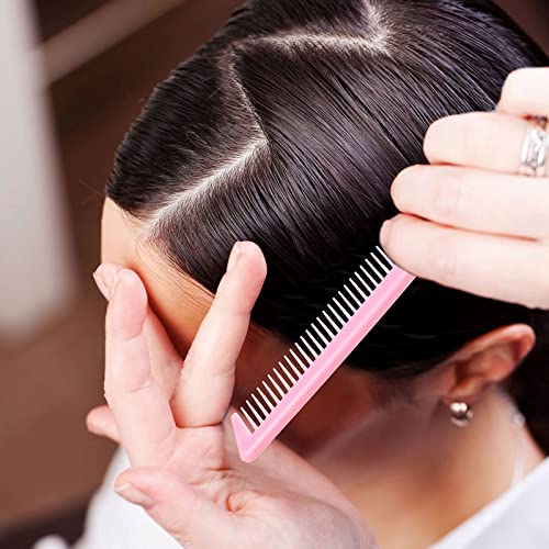 3 Pieces Hair Styling Comb Set, Includes Hair Brush Teasing Fluffy Hair Brush, Rat Tail Comb Teasing Comb And Triple Teasing Comb For Women Back Combing Hair (Purple And Black, Pink, Red And Black) #TOP3