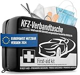 HELDENWERK Auto Verbandskasten 2023 europaweit einsetzbar & geprüft (StVO konform) - KFZ Erste-Hilfe-Set Verbandstasche DIN 13164 zertifiziert - PKW Verbandkasten Tasche, Erste Hilfe Kasten