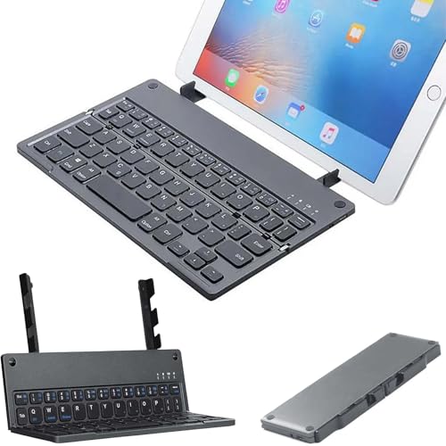 Folding Portable Wireless Keyboard Compatible with Samsung Galaxy XCover7 Ee/Xcover 6 Pro/Xcover 5 Fully Universal Providing 10H Use, 360H Standby, Portable, Compact, Rechargeable