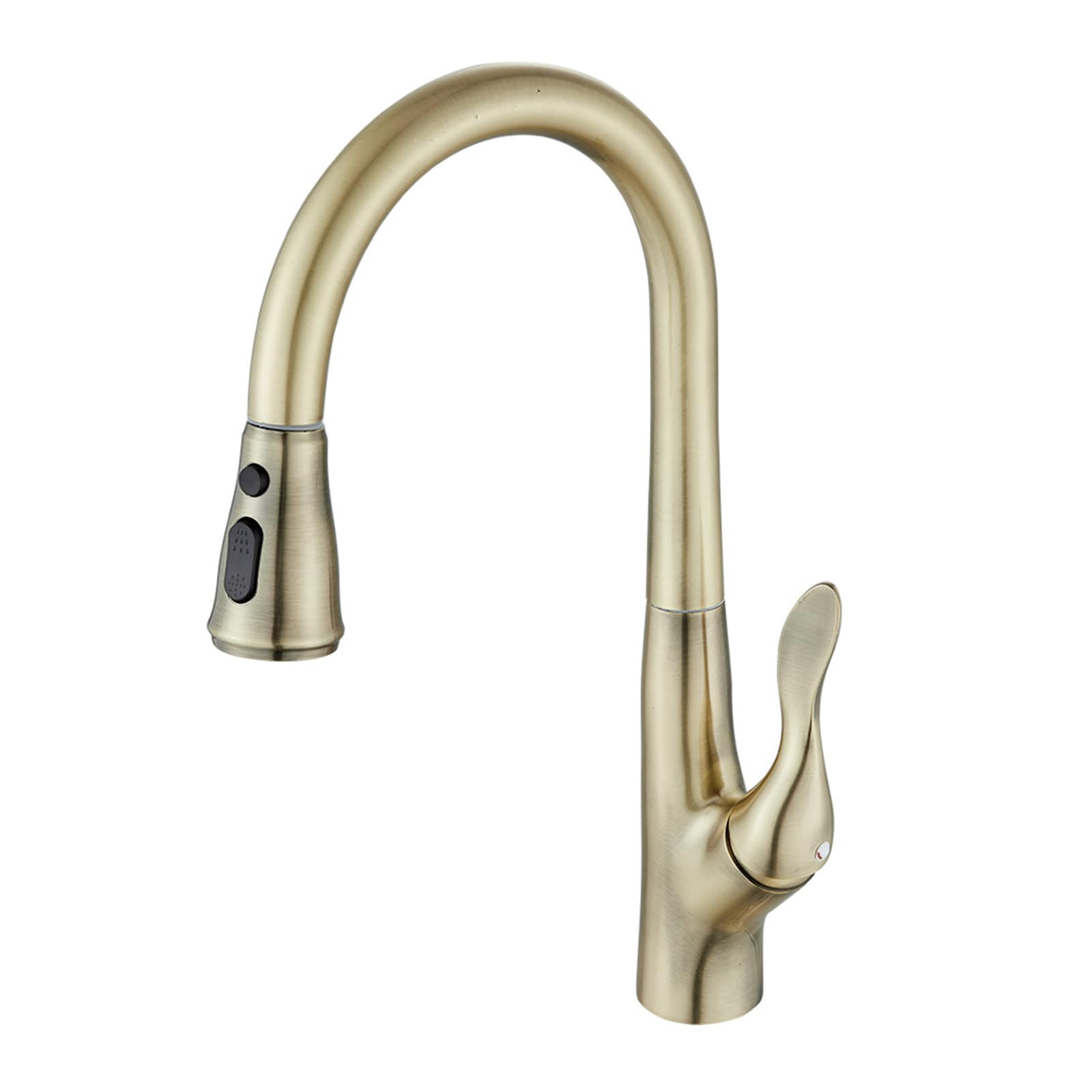 ZQFHSX Kitchen Mixer Tap with Pull Out Spray - Dual Mode Swivel Brass-Brushed Finish