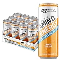 OPTIMUM NUTRITION Amino Energy + Electrolytes Sparkling Hydration Drink, Mango Pinelime Flavour, 355ml, 12 Pack