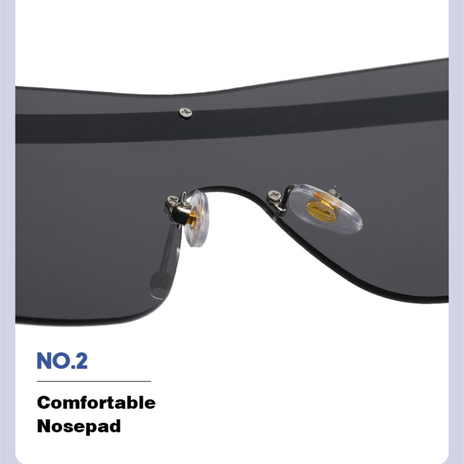 Gafas de sol sin montura para mujer, con remaches metálicos únicos, modernas y sin montura para hombre, con protección UV400