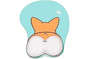 123Arts 3D Funny Corgi Butt Shape Silicone Mouse Pad