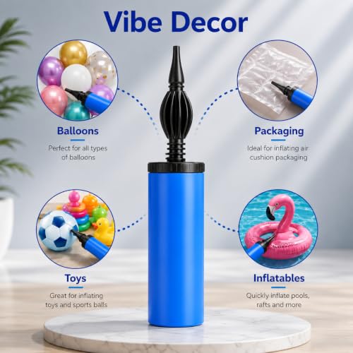 Image of 1 Pcs Balloon Pump Hand, Manual Balloons Pump Machine, Hand Balloon Pump & Balloon Air Pump, Balloon Inflator Pumper for Party Birthday Decoration