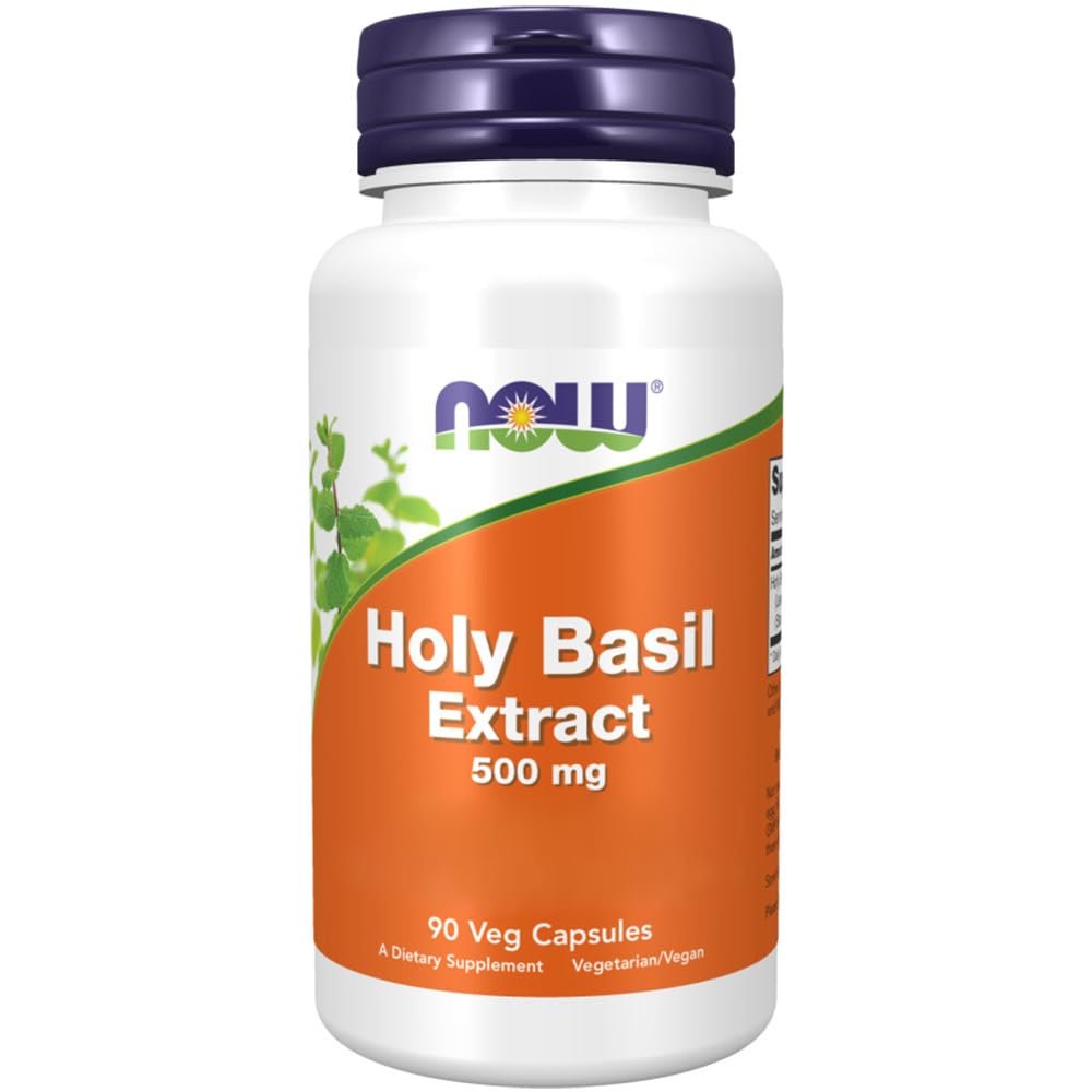 Now Foods, Holy Basil Extract (Heiliger Basilikum Extrakt), 500mg, 90 vegane Kapseln, Laborgeprüft, Sojafrei, Glutenfrei, Vegetarisch