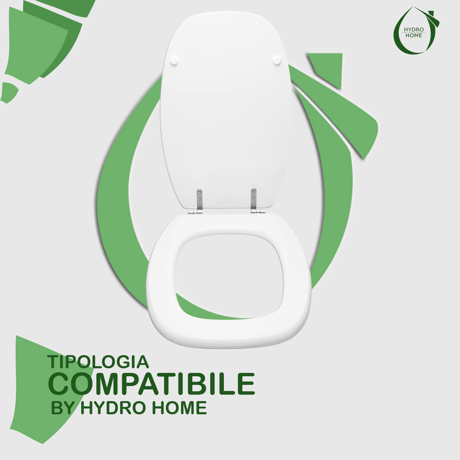 HYDRO HOME Tavoletta Wc Compatibile con ITALICA POZZI GINORI, Copriwater In Legno Rivestito Con 2 mm Di Resina Colore Bianco, Cerniere Fissaggio Dal Basso MADE IN ITALY