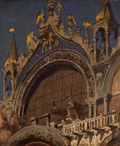 Peinture sur toile chevaux de Venise Saint-Marc pour décorer une chambre parentale sereine