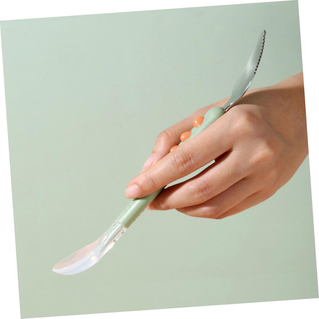 TOYANDONA 2pcs Double Ended Silicone Feeding Spoon with Serrated Fruit Puree Scraper Soft Food Grade Silicone and Smooth Surface for Weaning and Complementary Food
